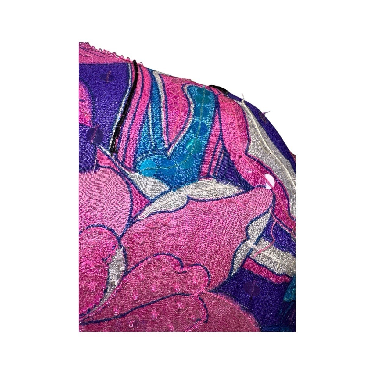 VTG JUDITH ANN CREATIONS SAKS FIFTH AVE SILK SEQUIN BEAD KIMONO JACKET NEW WAVE