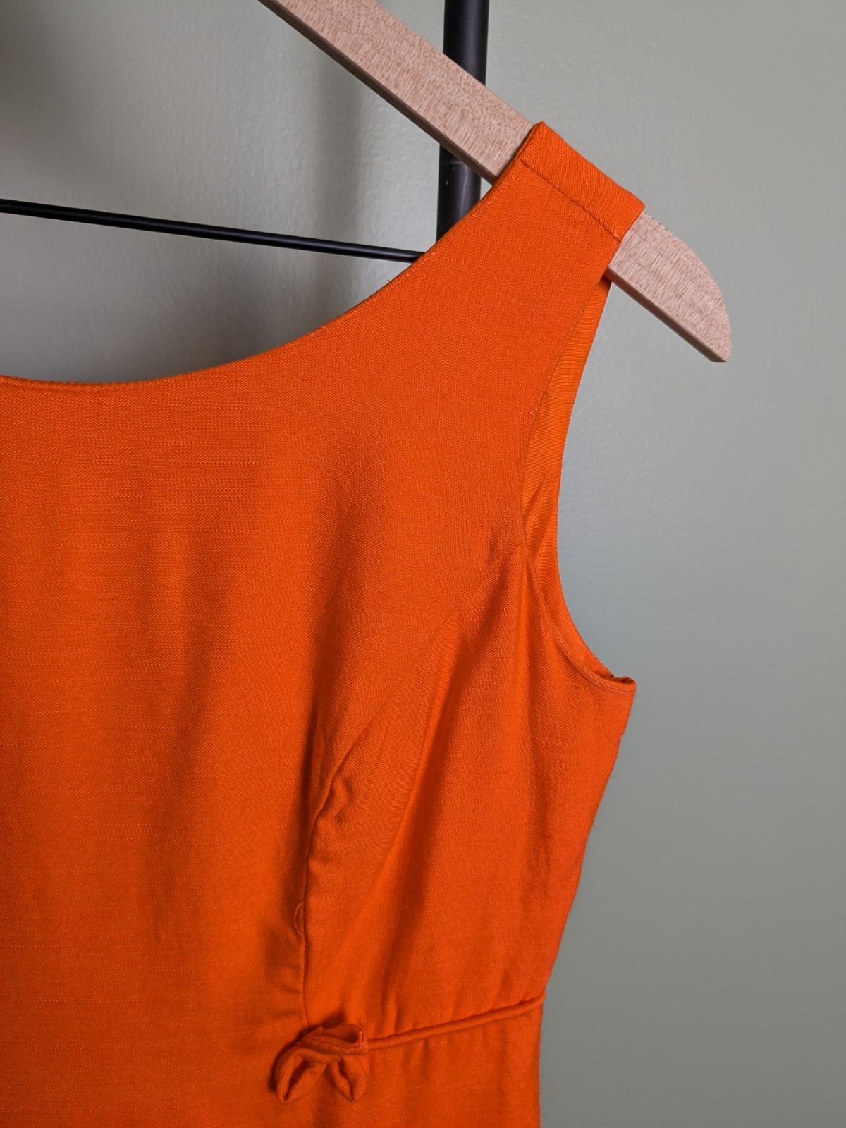 Vibrant Orange Vintage Peter Pan Collar 3/4 Spring Jacket And Wiggle Dress Set