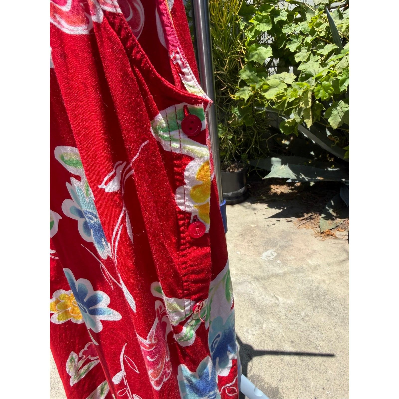 Vintage 90s Jennifer Moore Shift Maxi Dress Large Red Floral