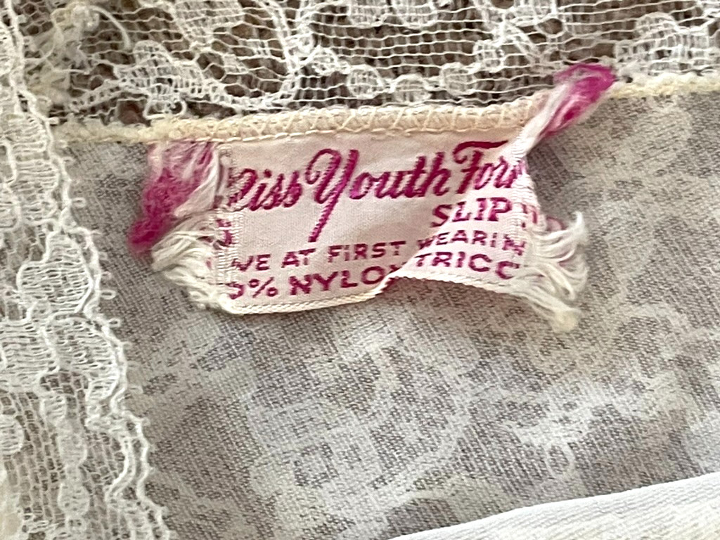 Vintage Woman’s Full Slip, Miss Youth Form Lingerie w/Adjustable Straps, Nylon