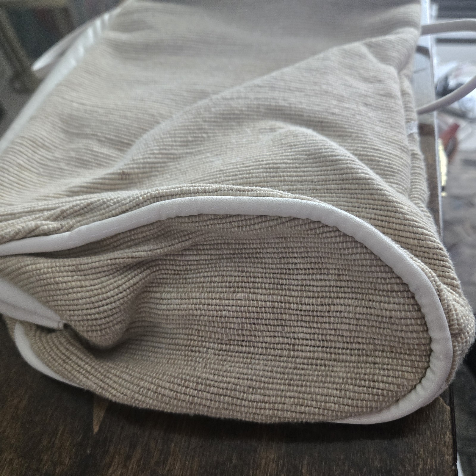Vintage Greg Adams Neutral Patchwork Geometric Clutch Handbag Tan Cream Rare