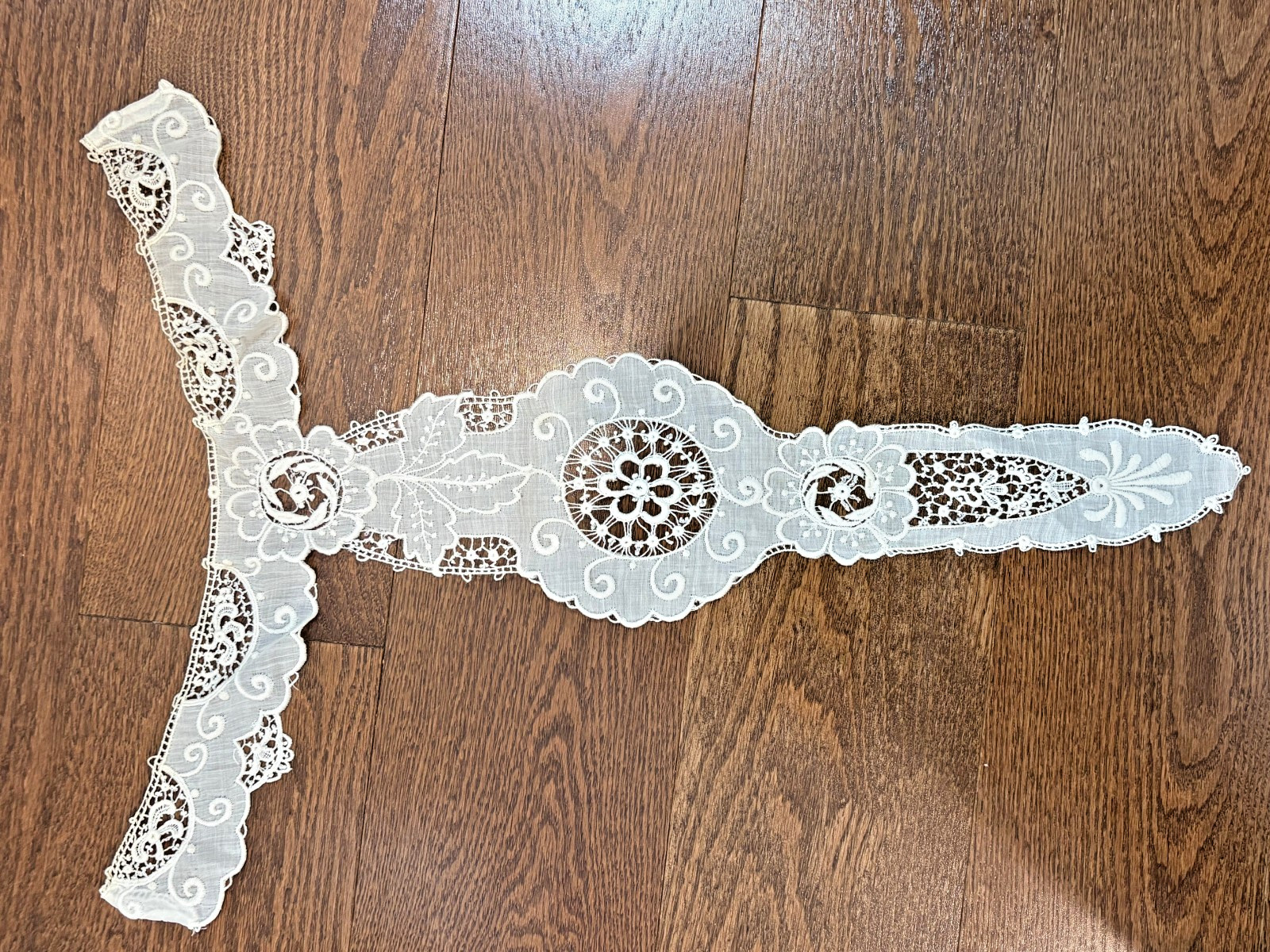 Antique 19th century Handmade Carrickmacross Lace Dress or Bodice Insert Unused