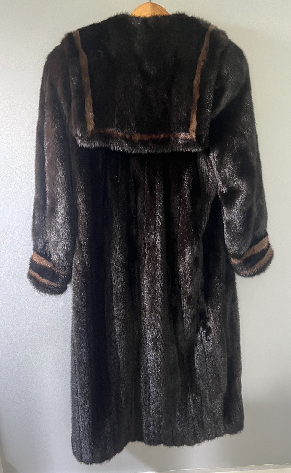 VTG Mink Fur Long Full Length Coat Custom Womens Brown/Demi Sailor/Nautical READ