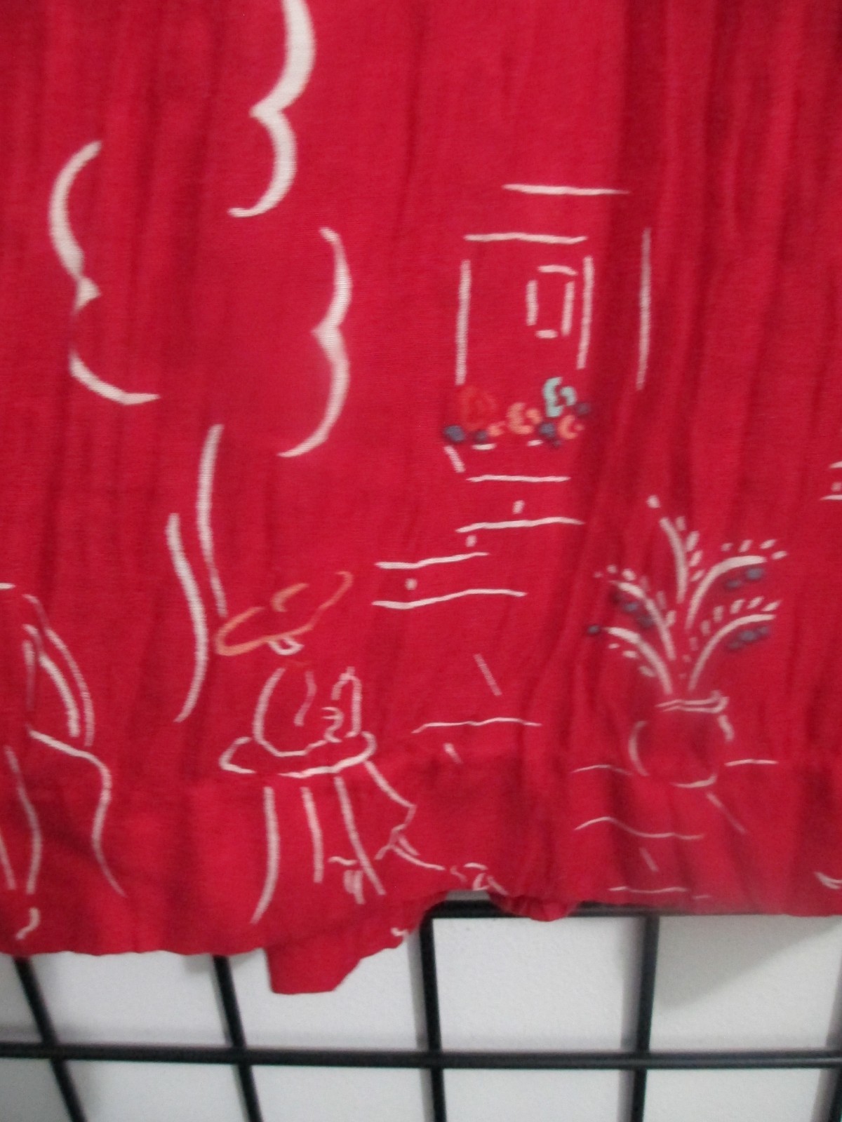VINTAGE STONEBRIDGE / USA 🌸 1X==CRINKLED RED PRINT / PULL ON / MAXI SKIRT