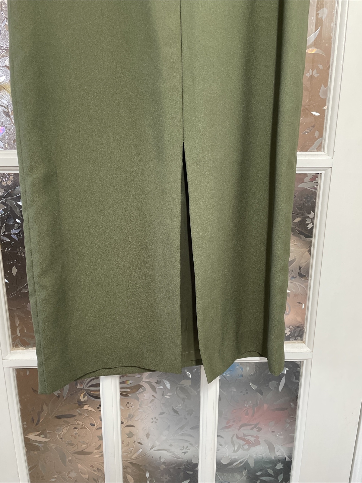 Vintage USA 1980s Watters and Watters Olive Green 2 Piece Dress Size 6