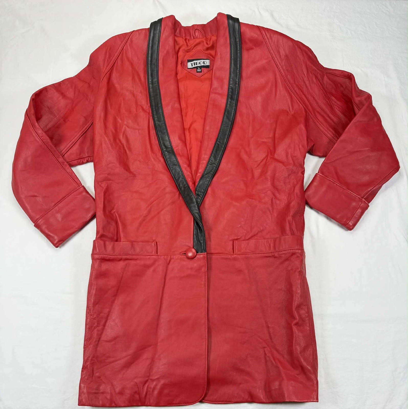 Vtg Tibor Red Leather Jacket Small Michael Jackson Thriller Jacket Pop Culture