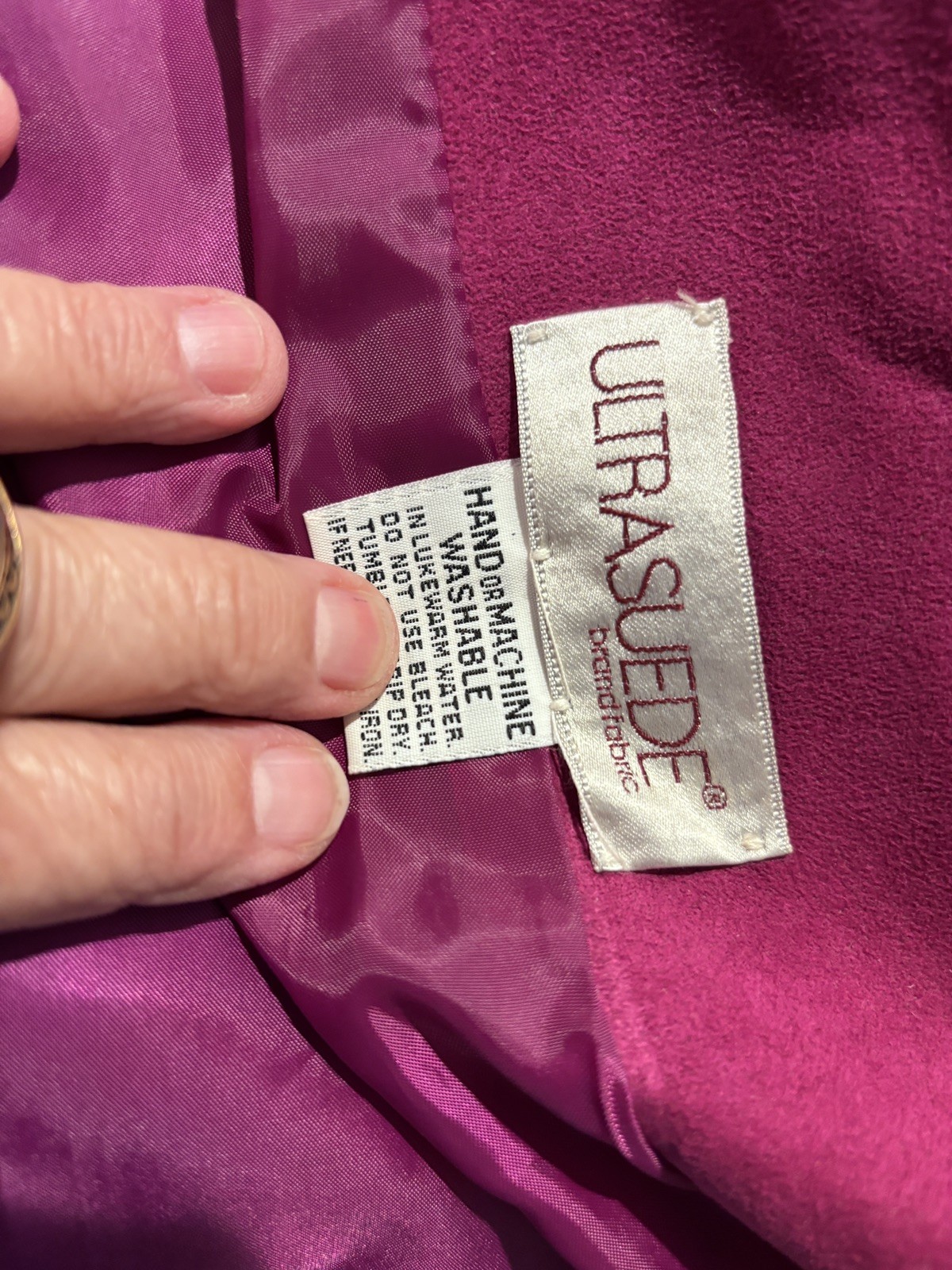 Adolph Shuman For Lilli Ann Blaze Cranberry Color Ultra Suede Material Size M-L
