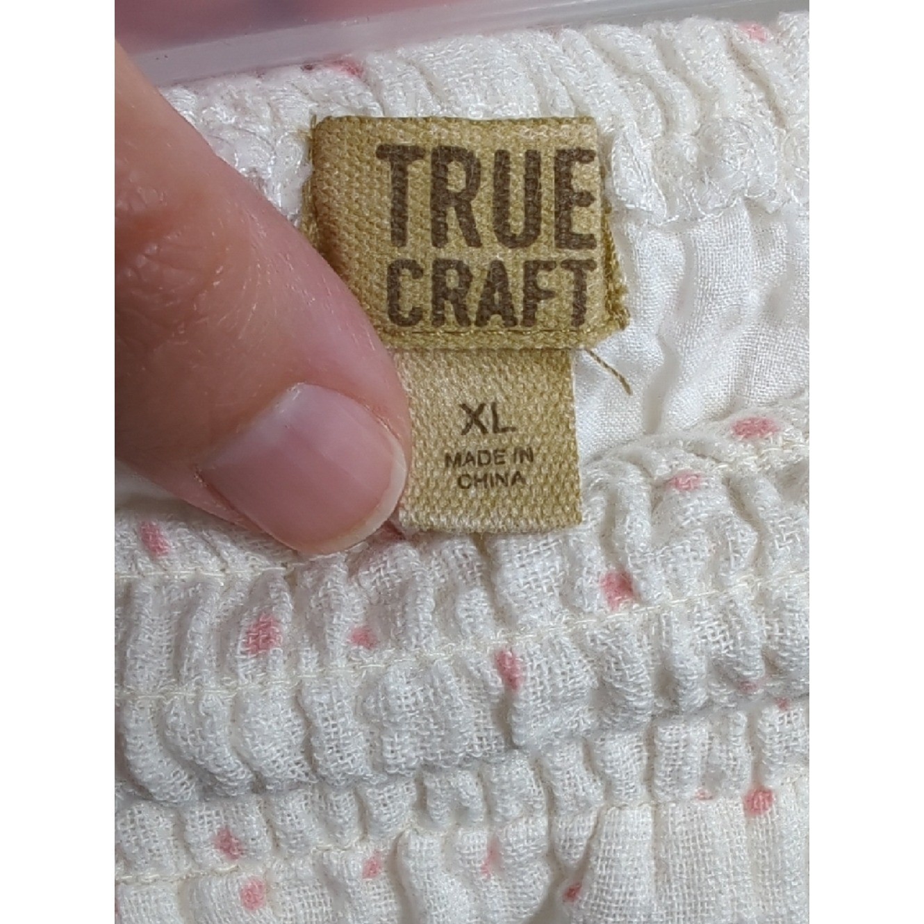 Vtg Y2K White and Pink Polka Dot Smocked Waist Mini Skirt XL Coquette Feminine