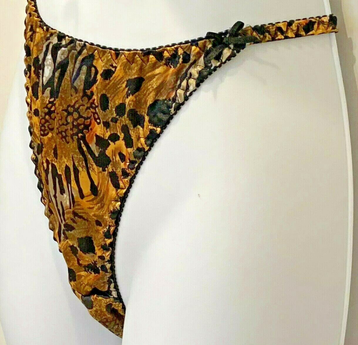 Vintage 1980s Pantie by Contempo Animal Size 7 High Cut Leg Polyester Hong Kong