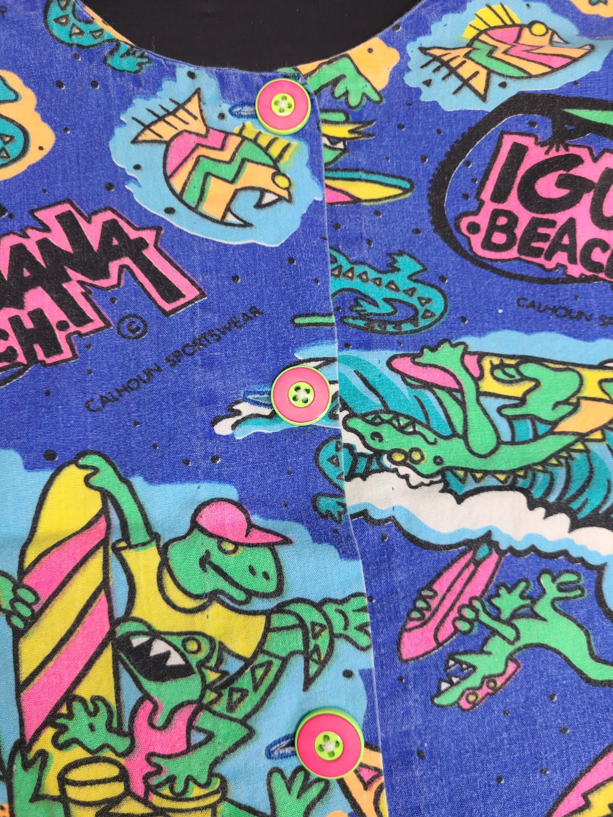 Vntg 90s Outfit Set Iguana Beach Soveneir Womans Small Girls Large Neon Colors