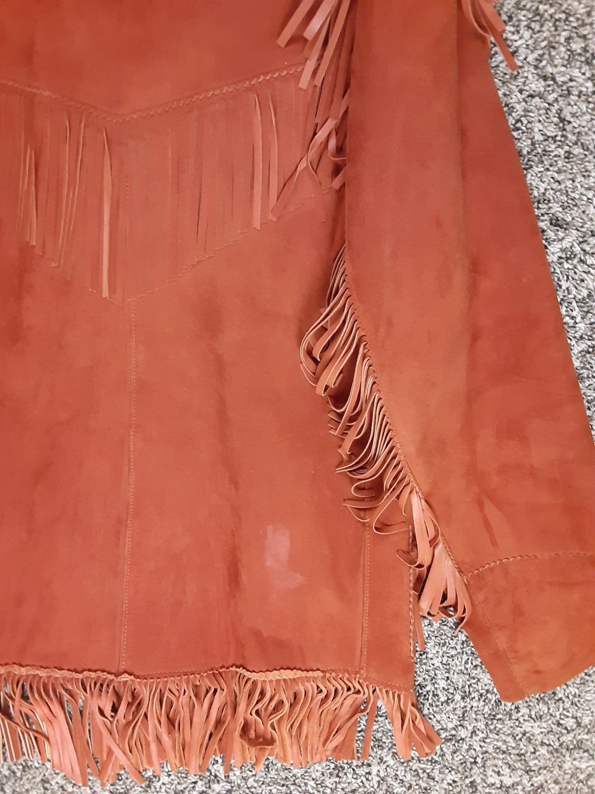 Vintage 60s Jo-O-Kay Corral Du Pont Fringe Burnt Orange Suede Western Jacket