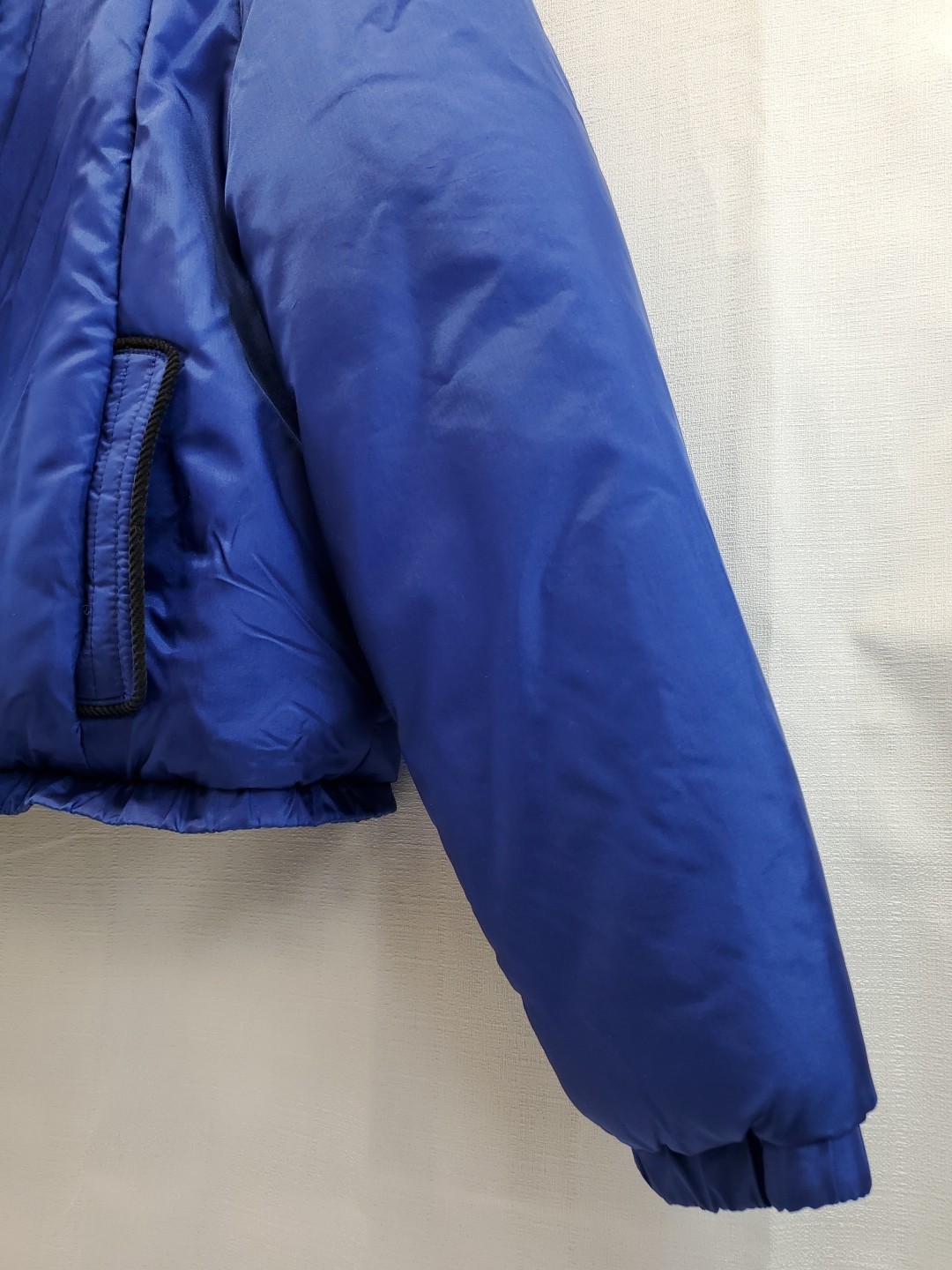 80s „YR” Puff Jacket Short Waist Puffy Sleeve Shoulder Retro Vintage Purple XL