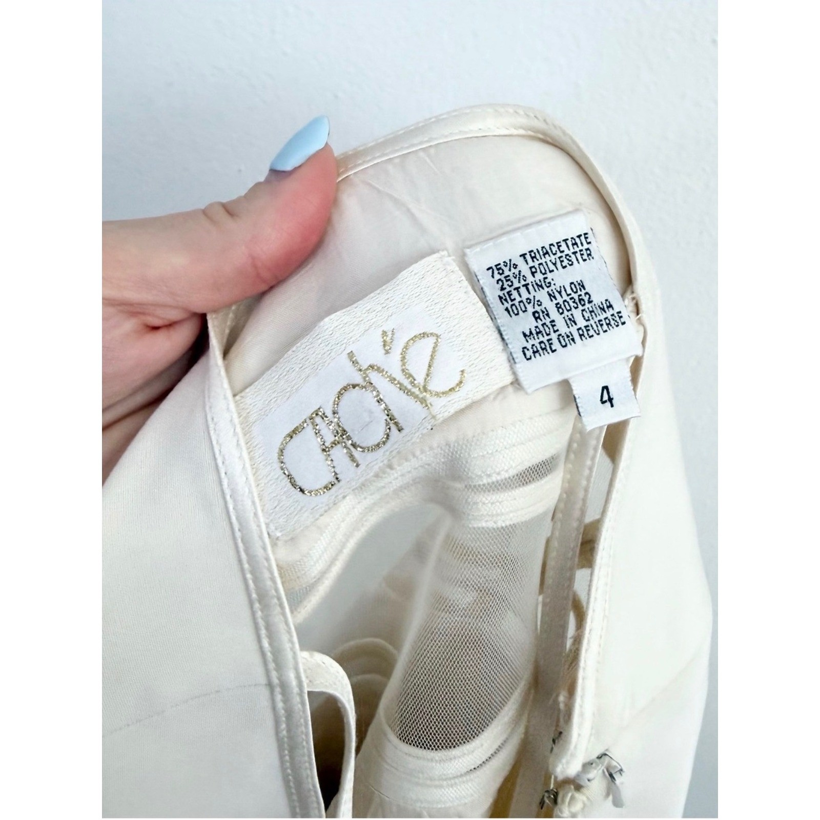 Vintage Y2K Cache Cream Mesh Cutout Mini Dress Size 4