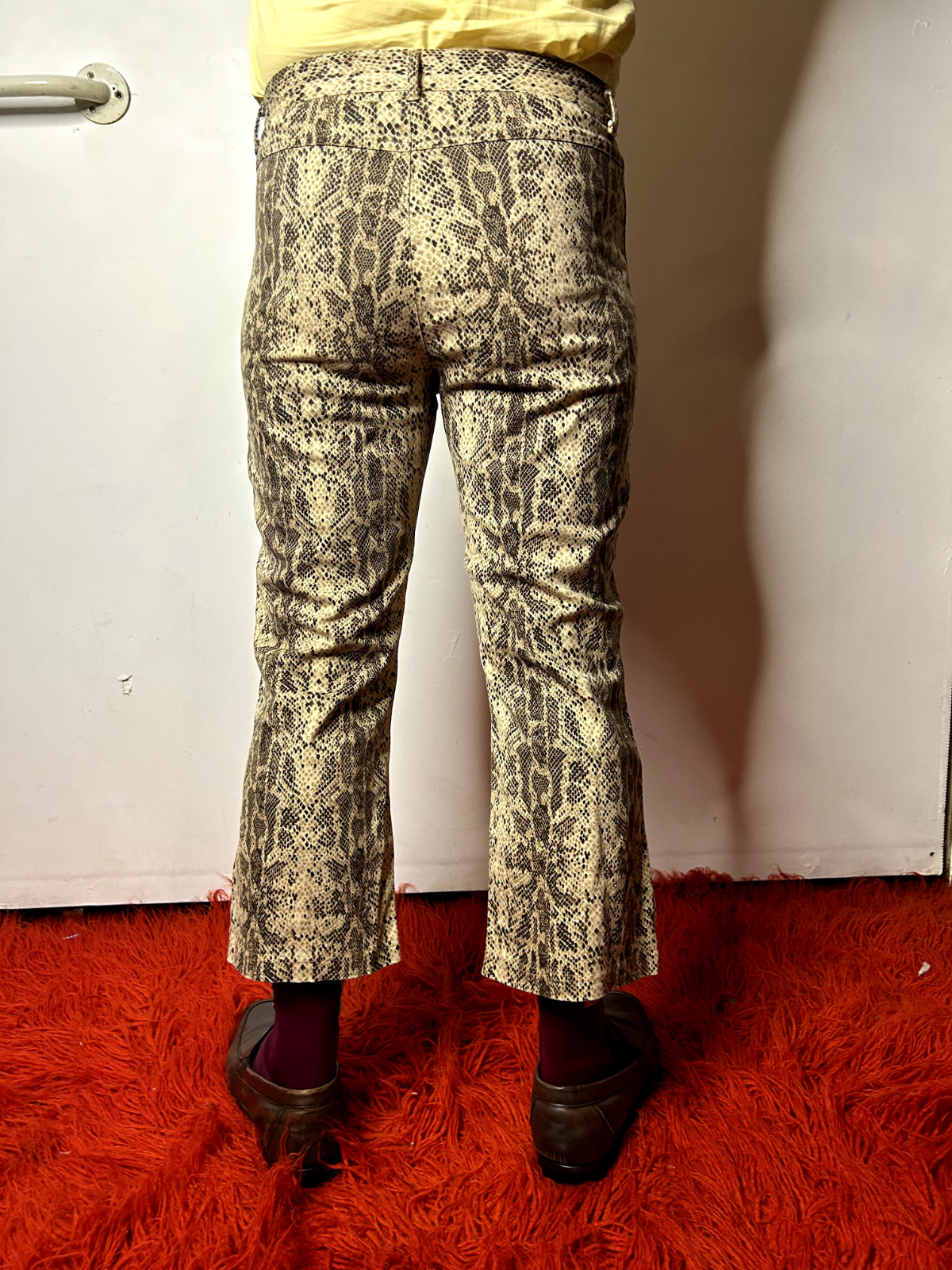Vintage Australian WESTCO Snakeskin Print Flare Pants Glam Metal Stagewear W33/L