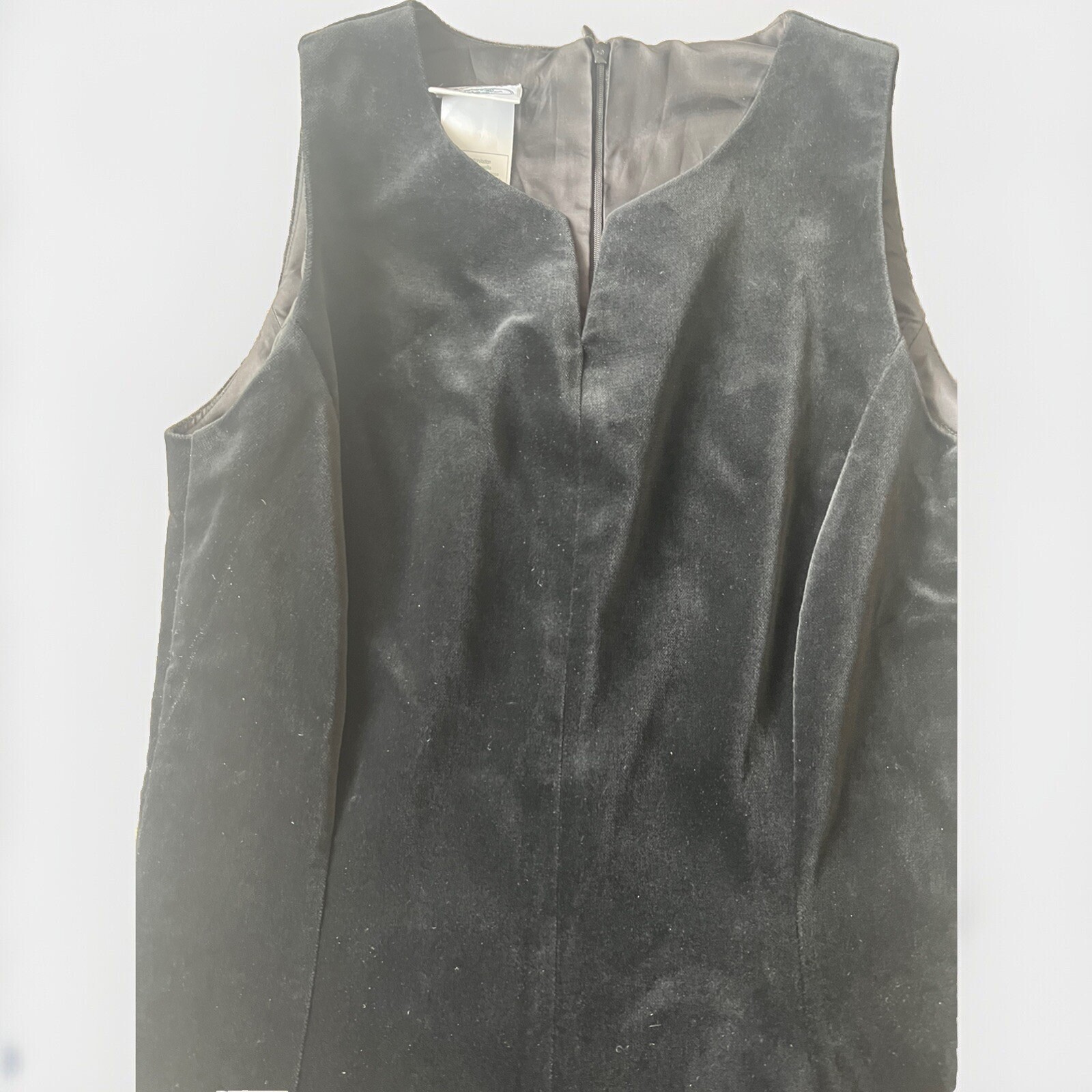 Vintage 80’s Laura Ashley Black Velvet Sleeveless Tank/Shift Dress Classic Retro
