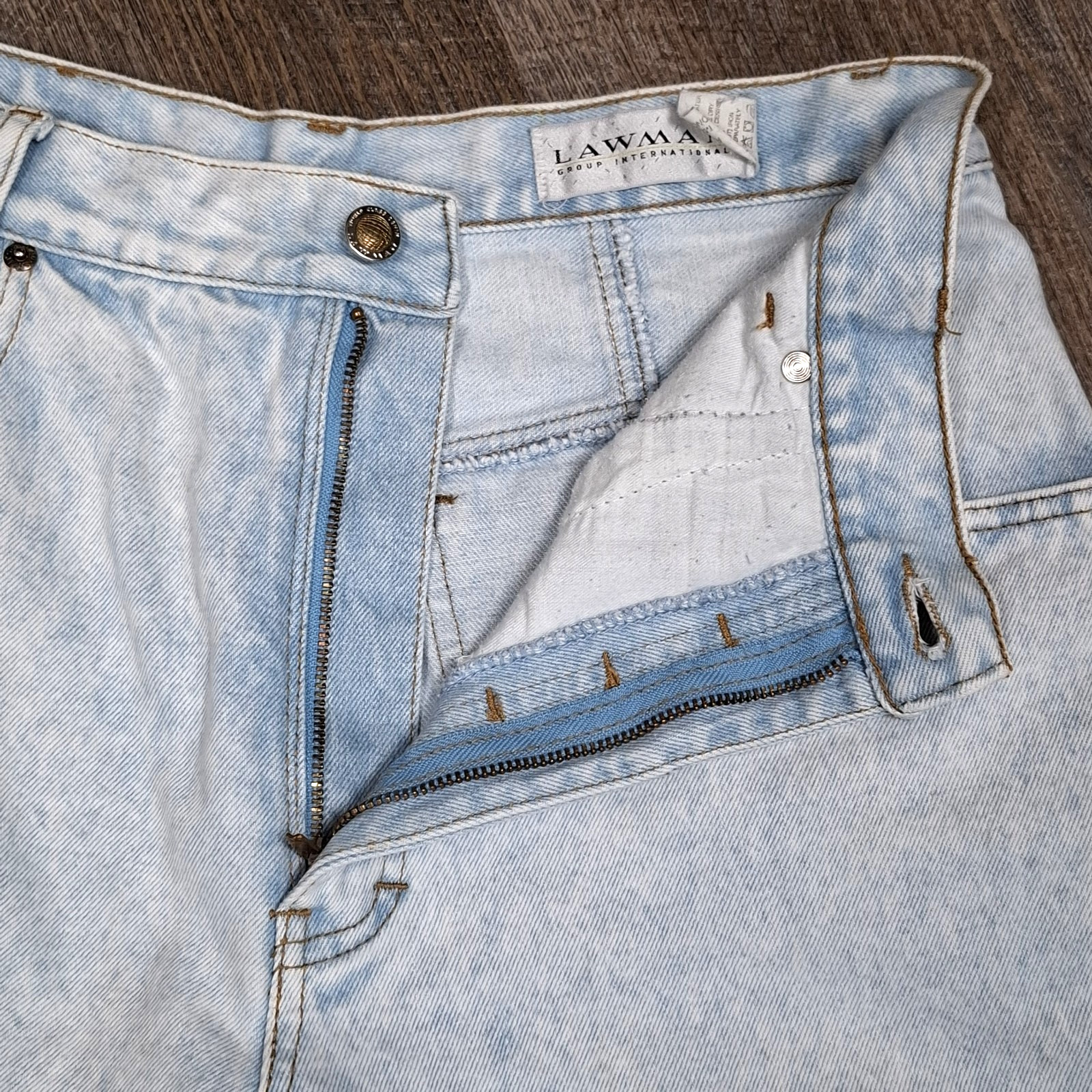 VTG Lawman Jeans Women Sz 13 Western High-Waist Light Wash Tapper Denim Pant 80s