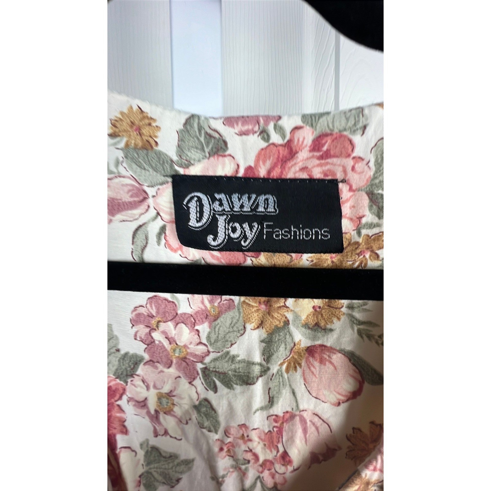 Dawn Joy Fashions Floral Midi Dress Cottagecore Boho Romantic Pink Cream Small