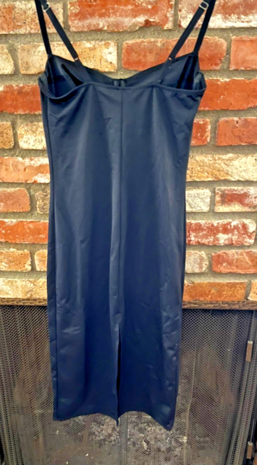 Lot of 2 (1 Shown Here) Vintage 1990s Nancy Ganz Black Body Slips, Sz 38B & 38C