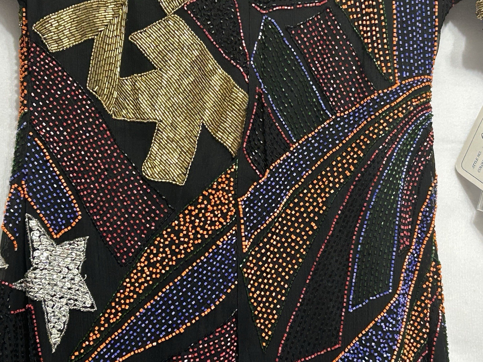 SWEELO Vintage Party/holiday Sequined Dress Sz S/M Pure Silk Handmade