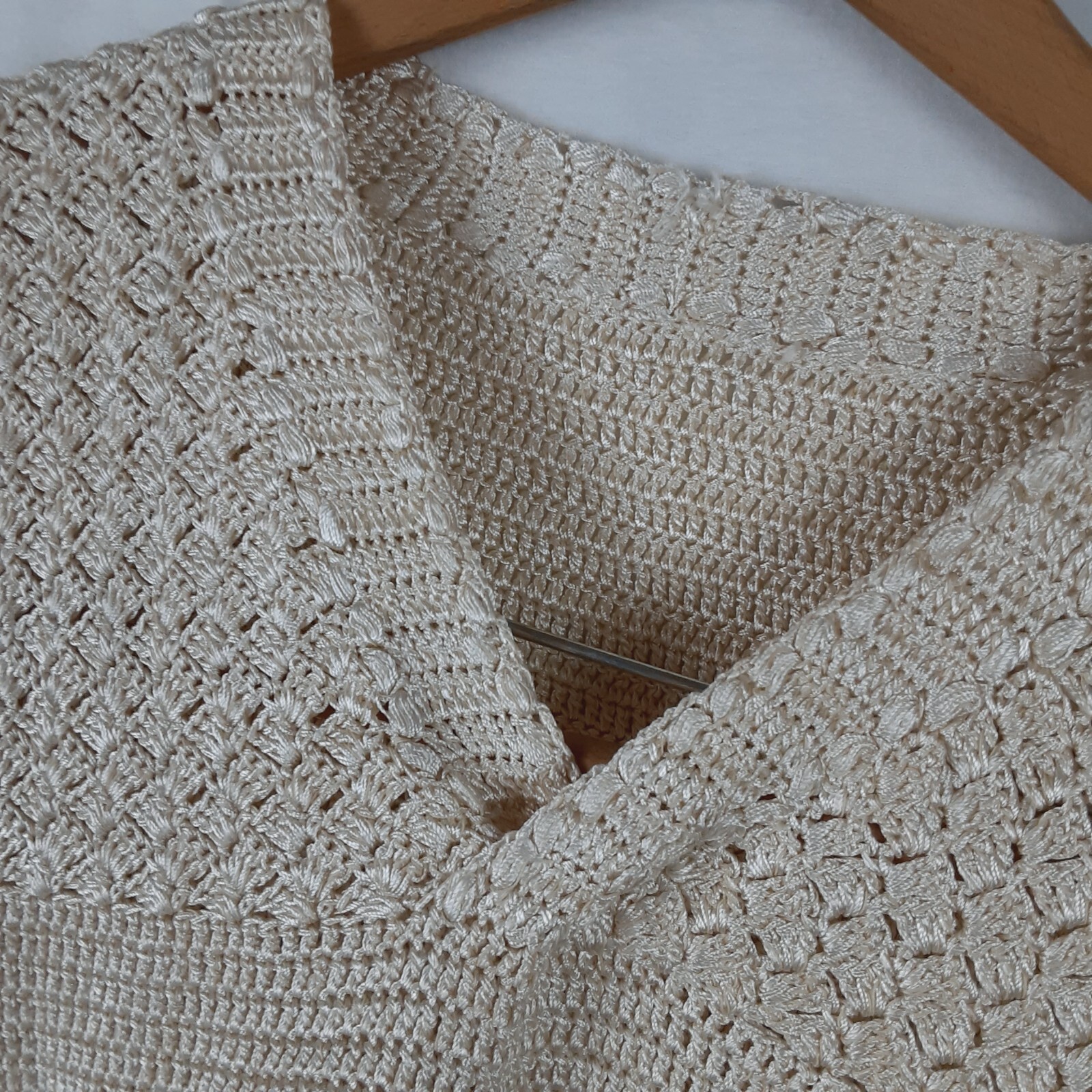 Vintage Sweater Skirt & Top Matching Set Beige Womens Unmarked Size/Brand READ