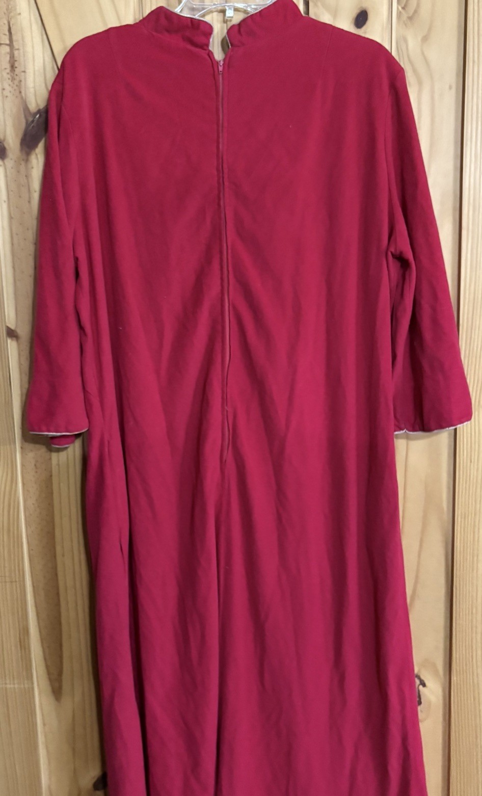 Vintage Mid Century Maxi House Dress Robe Rhinestone Pearl Bedazzled Sz Lg