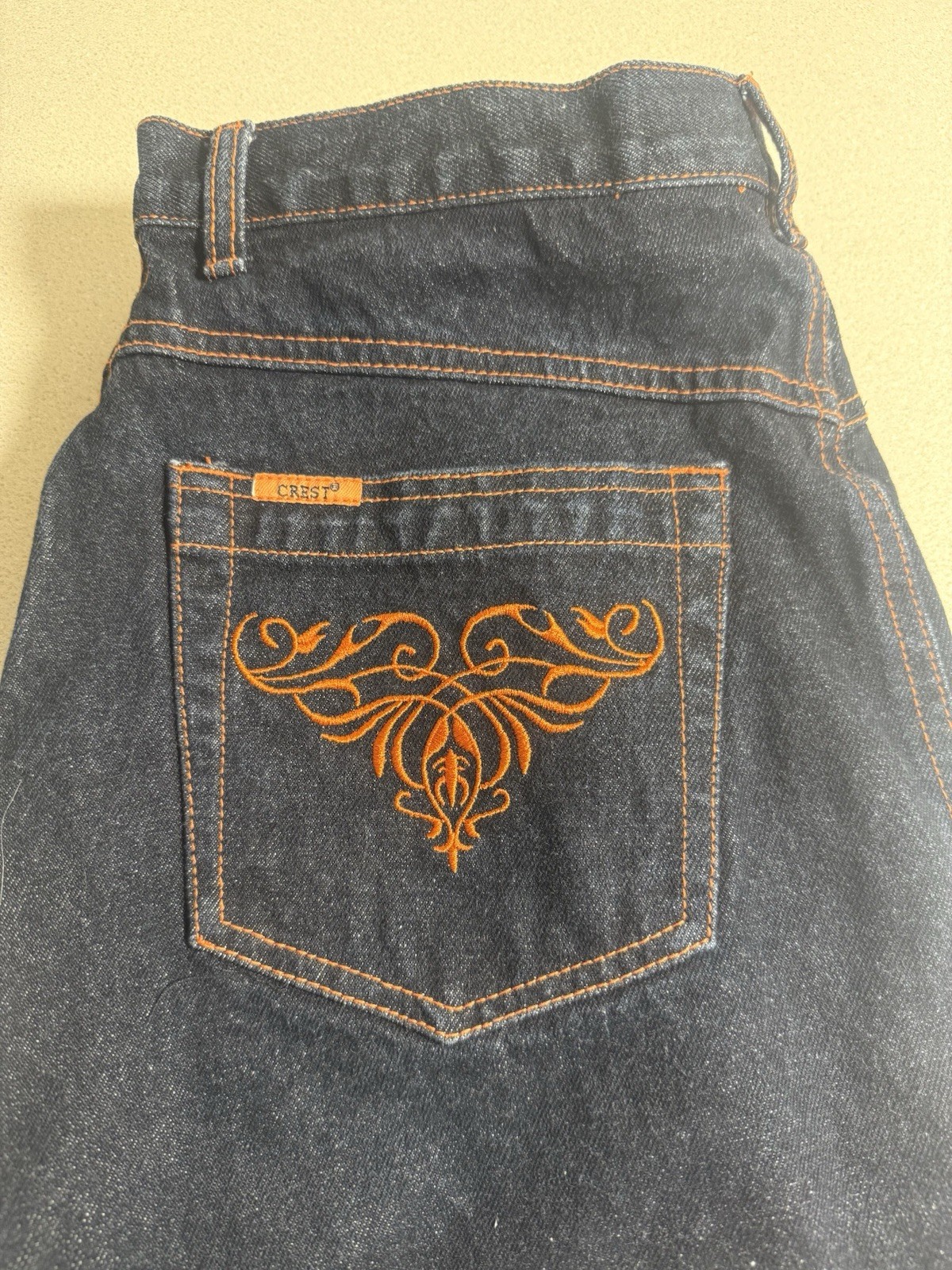 Vintage Y2K Crest Jeans The Collection Dark Blue Denim Long Skirt Sz 13/14