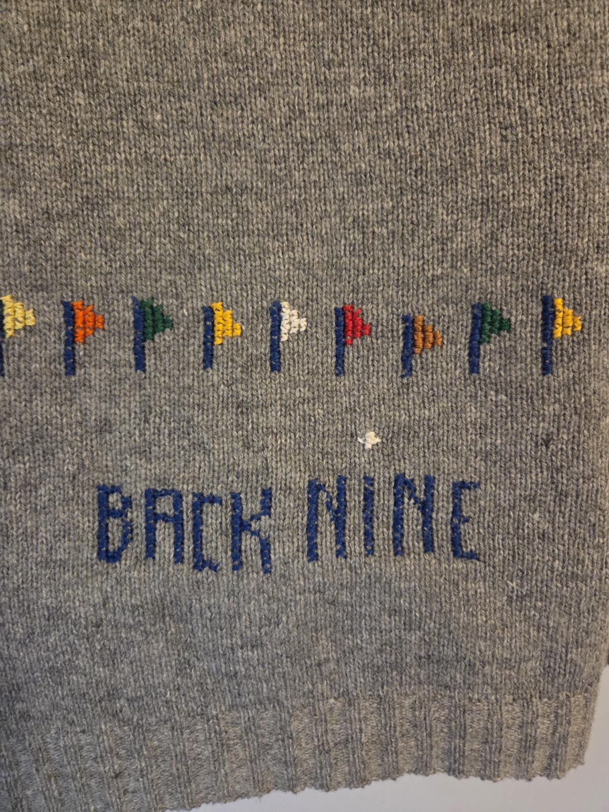 Vintage 80s Scotch Nap Old Colony Front Nine Back Nine Gray Sweater