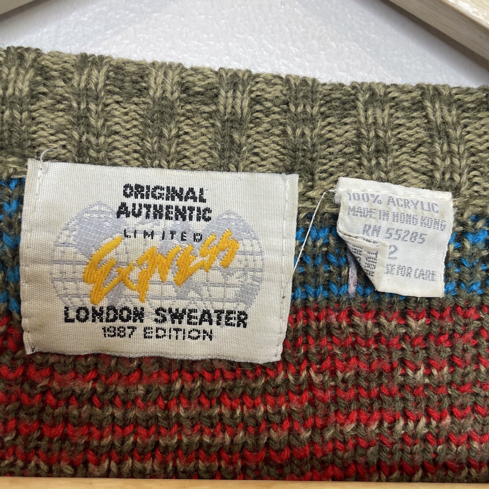 Vintage 80s Limited Express London Sweater Sz 2 M-L New Wave