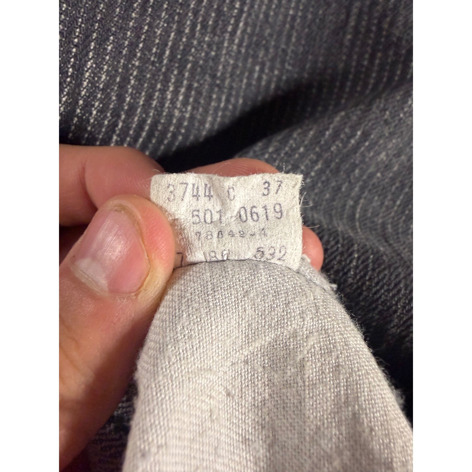 Rare vintage 1980s Levi’s 501 0619 black pinstripe size 33 by 31