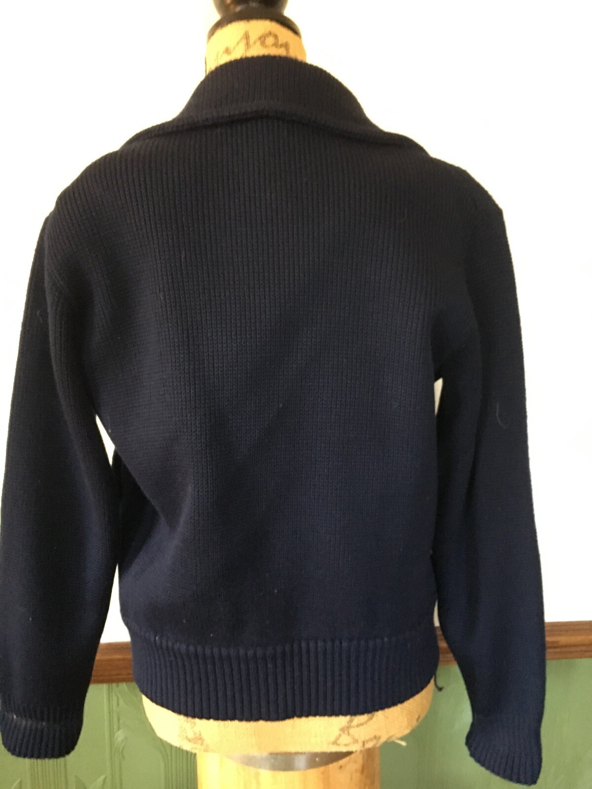 Vtg. Blue Marshall Field’s Country Shop Wool Sweater Jacket Removable Lining M