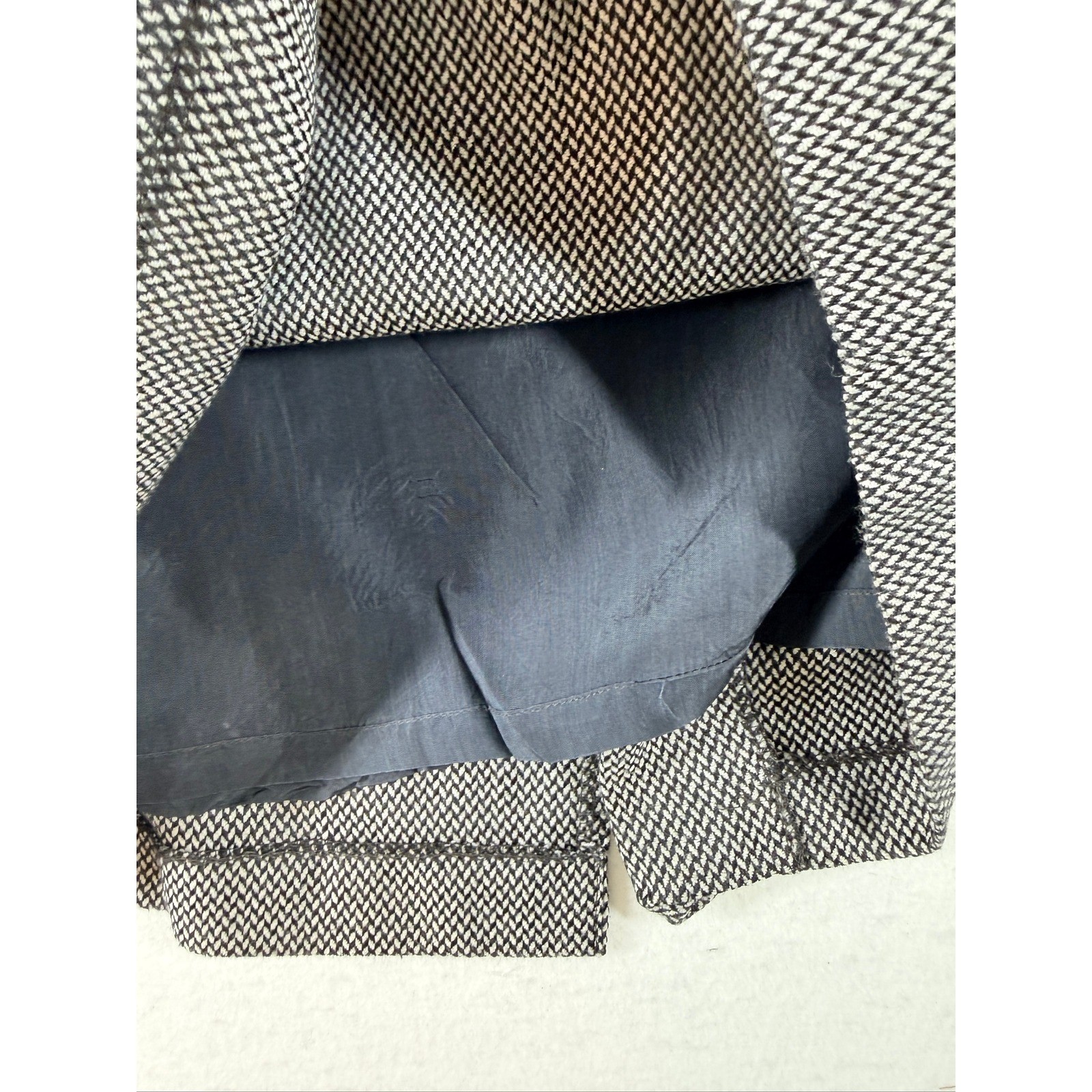 Vintage Emily 2 Piece Skirt Suit Black White Textured Set Unknown Size
