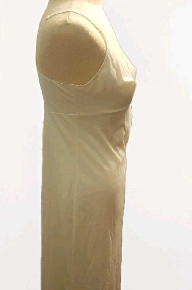 Vintage Sears The Doesn’t Slip 34 Nylon ivory Slip Dress Formal Length 55″