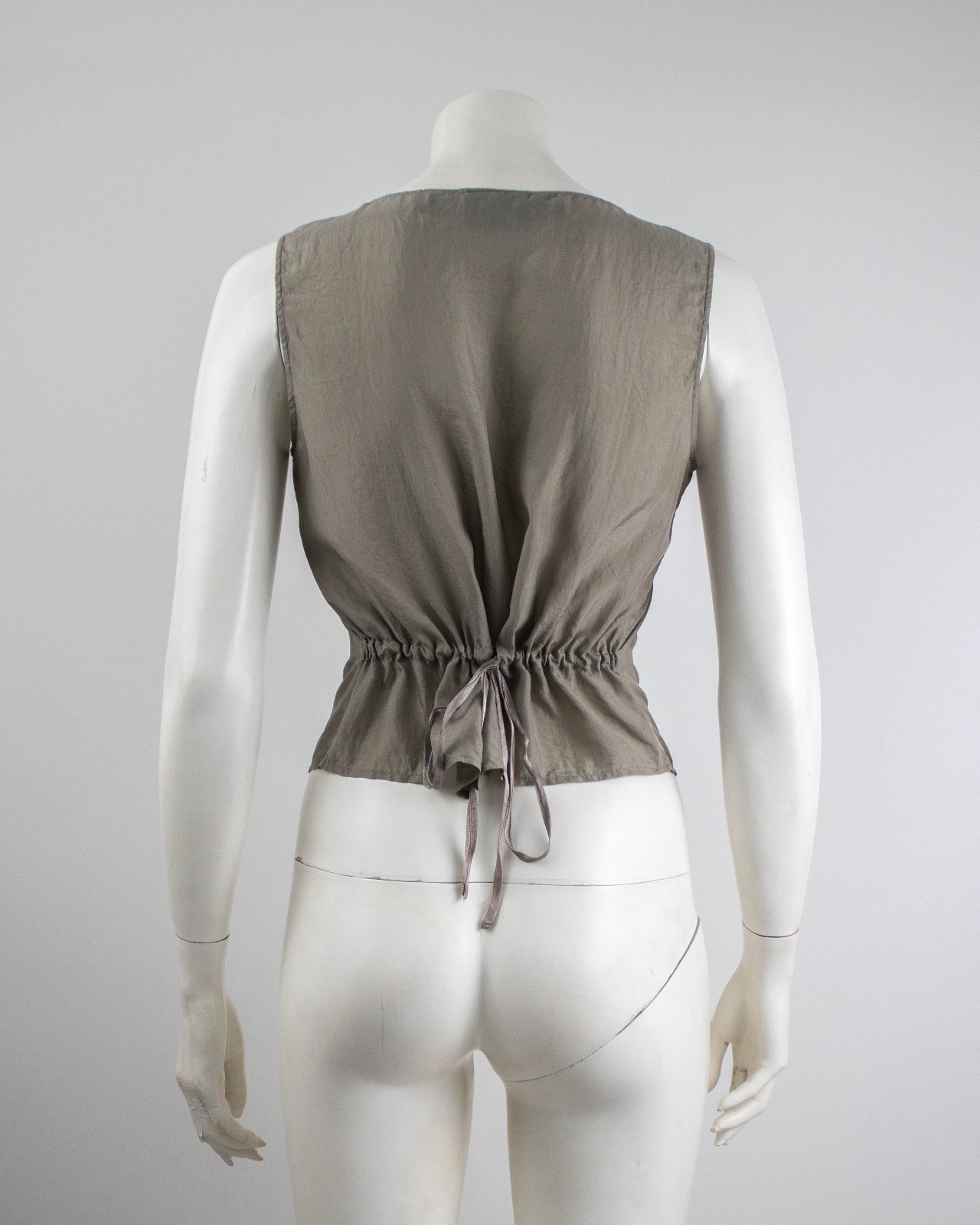 Vintage 1990s Donna Karan DKNY Silk Embroidered Top / S