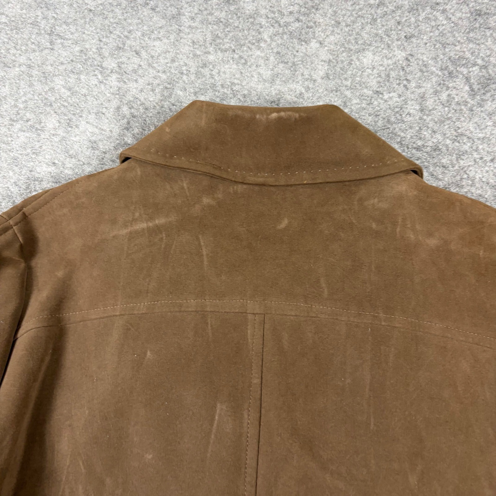 Sears Napoli Suede Jacket Womens Brown Faux Suede Vinyl Vintage 70s Coat
