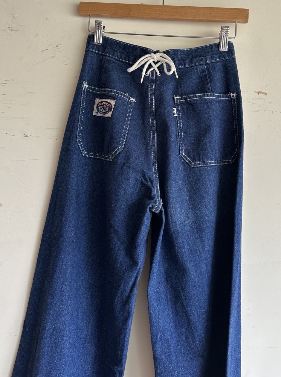 1970s Levi’s Nautical Lace up Sailor Style Bell Bottoms Vintage 70s does 40s