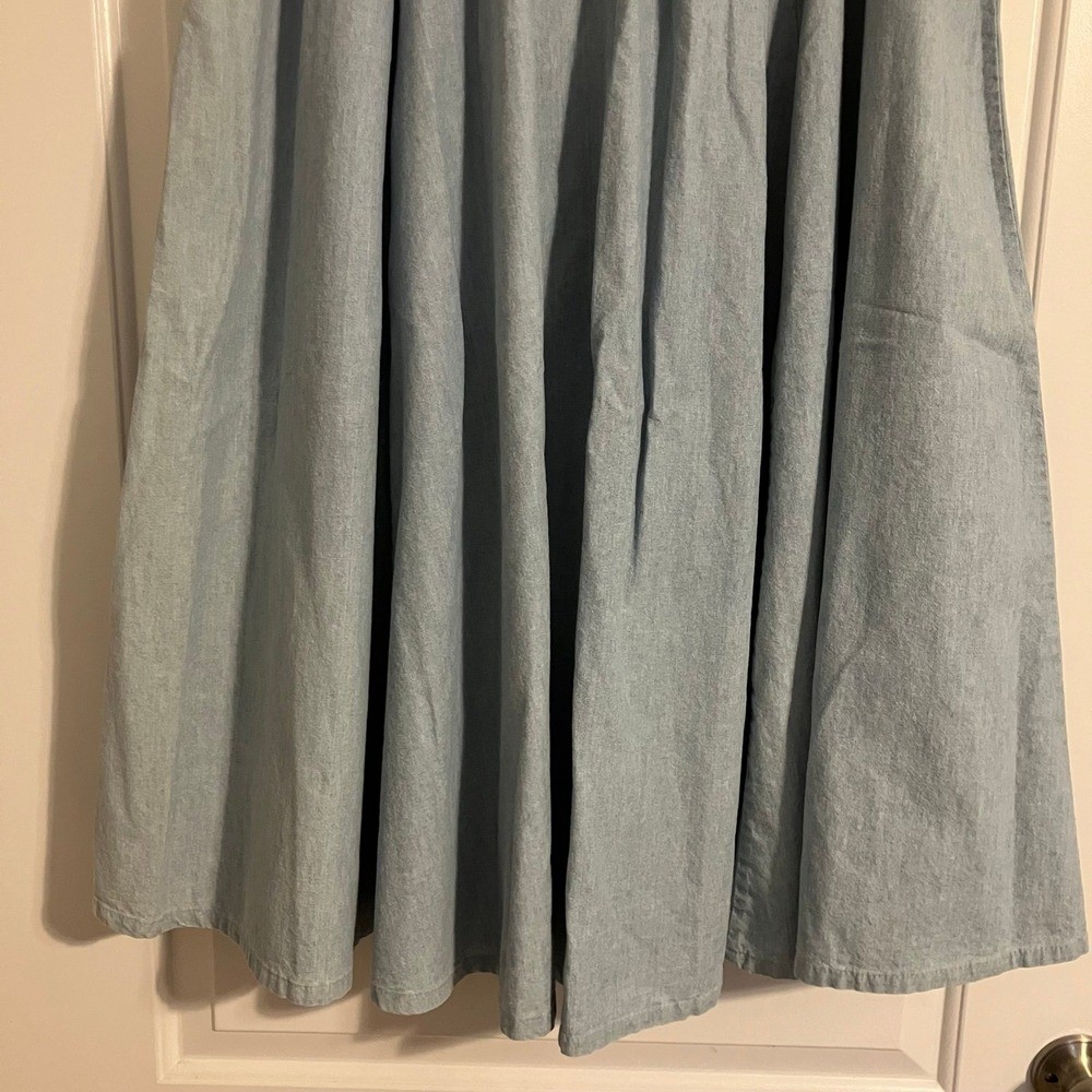 VTG Gotcha Covered cotton light blue denim pull-on maxi skirt Women’s Sz 18 USA