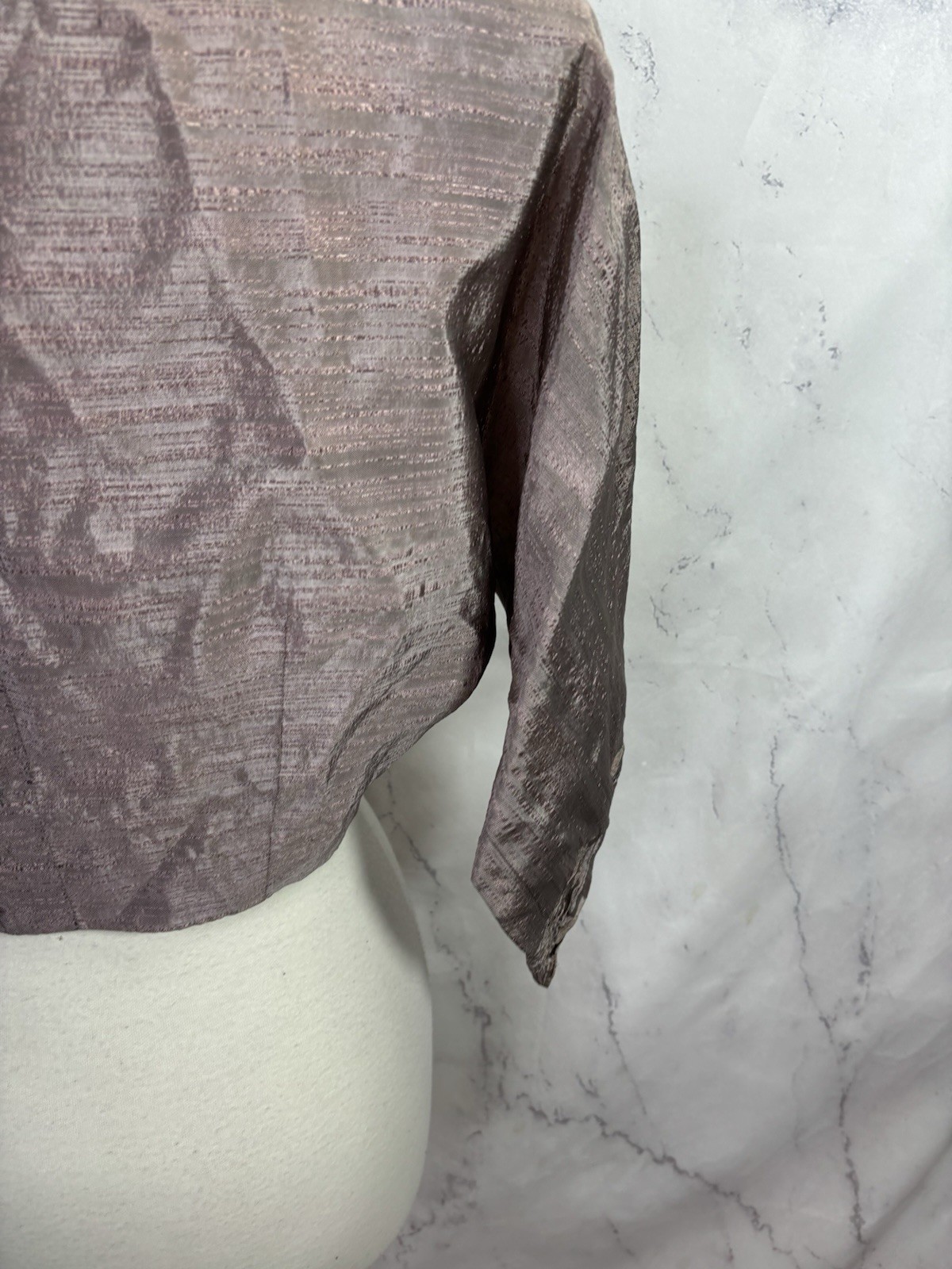 Vintage 1930s Bolero Button Blouse Shirt Jacket Dolman Sleeves S Hollywood Silk
