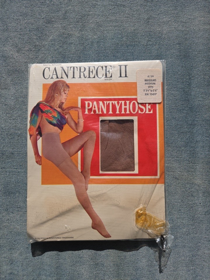 Vintage Cantrece II nude pantyhose w/ model Tan Size A