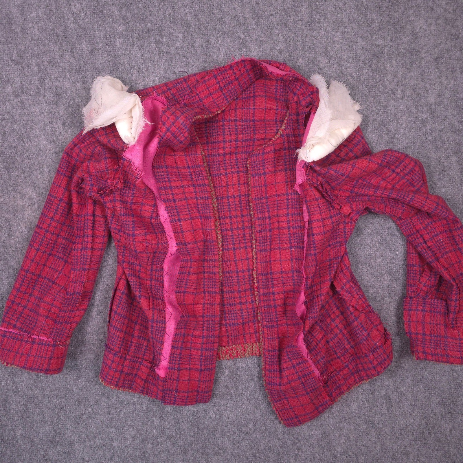 Handmade Plaid Tailored Blazer Women Pink Vintage Academia Clueless Preppy Retro