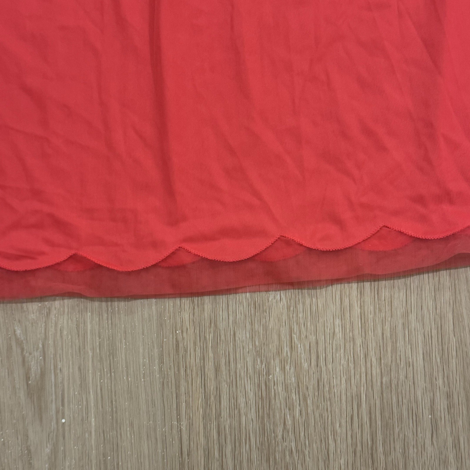 Vintage Vanity Fair Tricot Nylon Pillowtab Red Half Slip Satin Finish Size 6