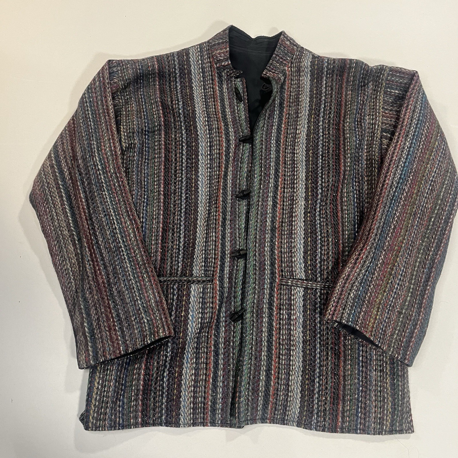 Vintage Nepal Handmade Woven Jacket Unisex M/L See Measurements Boho Hippie Fest