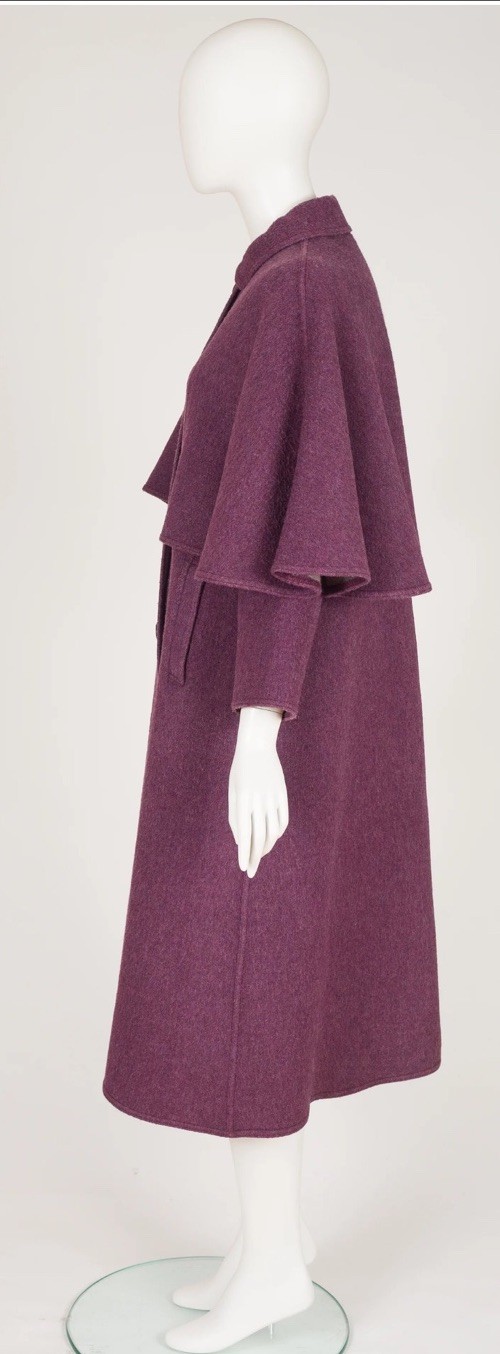 Vintage Wool Plum Cape Coat