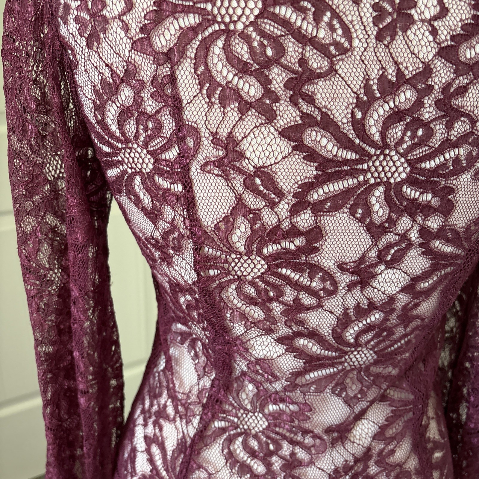 Vintage Dolce Gabbana D&G Silk Lace Mesh Long Sleeve Shirt Blouse Top Size 42