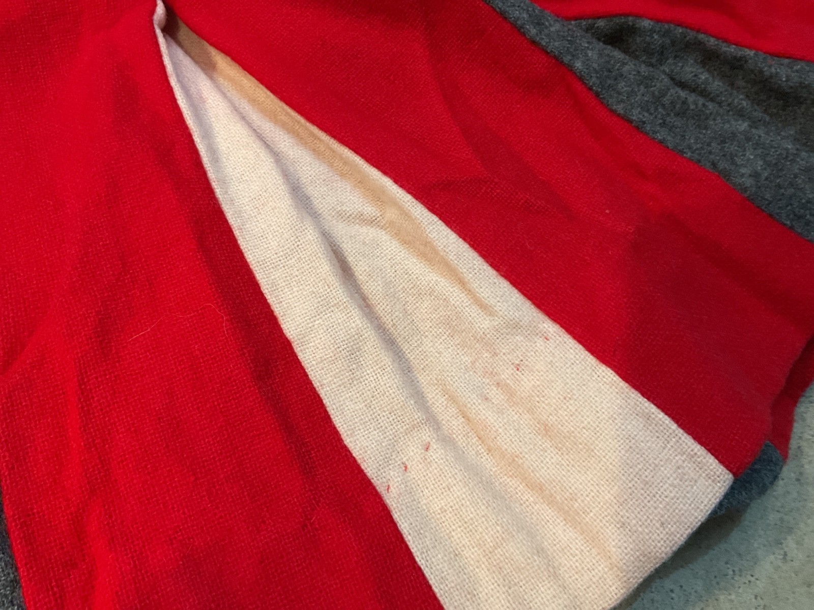 VTG Cheerleader Wool Pleated Cheer Skirt Red, Grey ,White 24” Waist