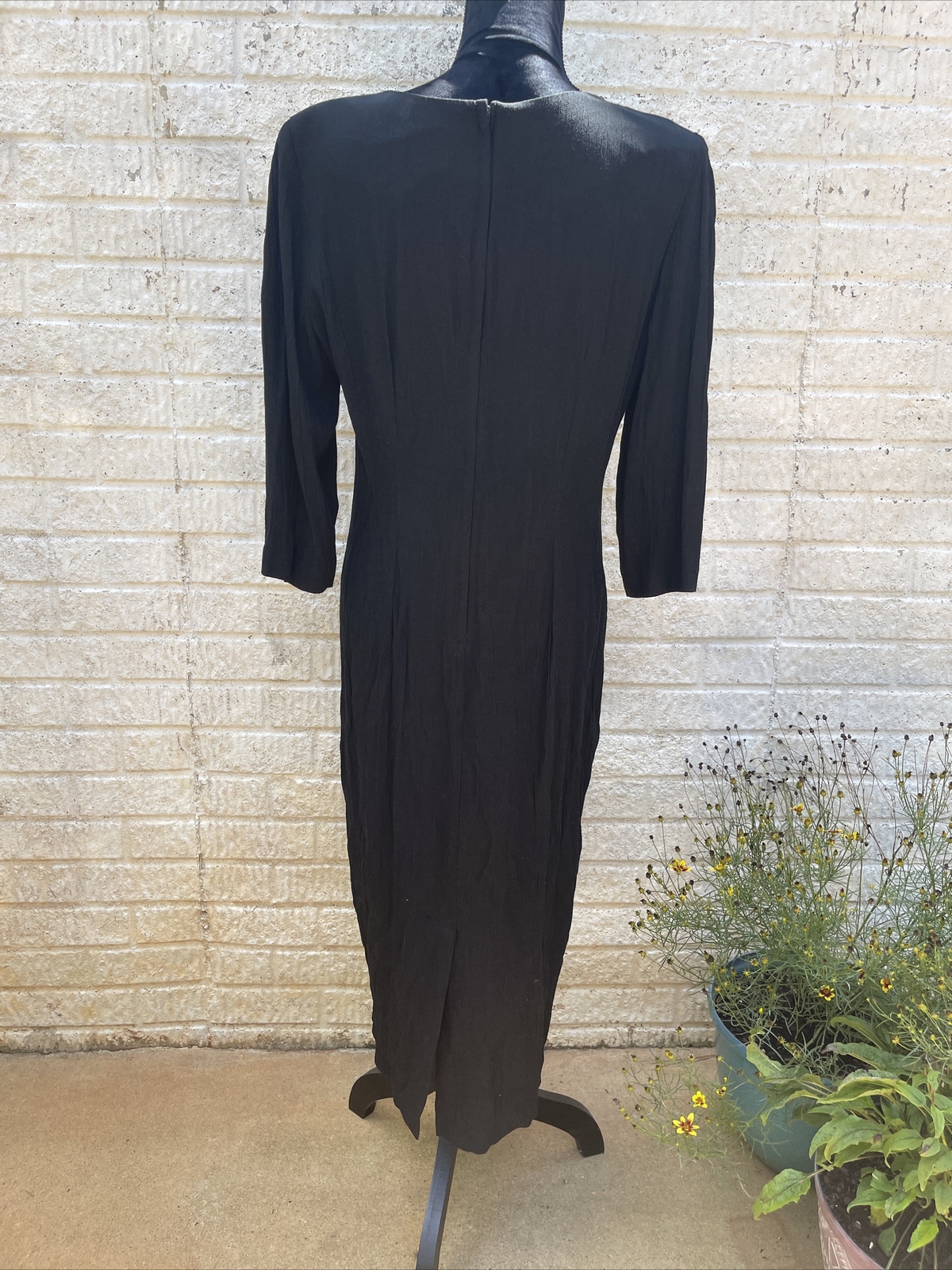 Vintage Dress WNY Size 10 Black With Gold Buttons Sun Moon & Start