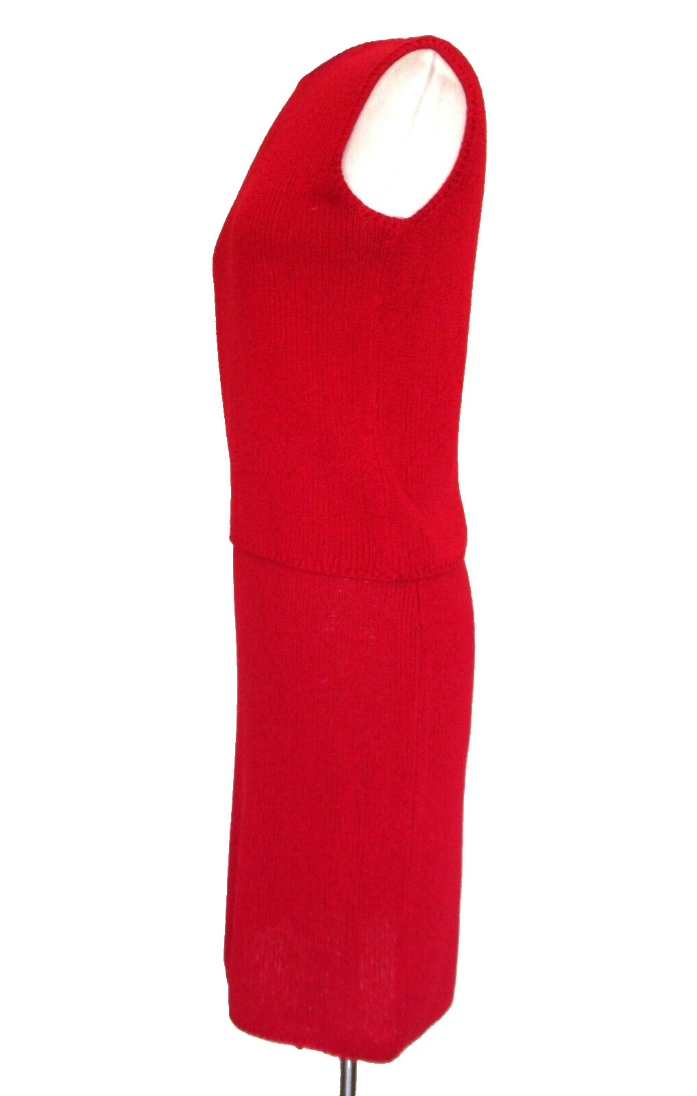 Vintage St John Knits 3 Piece Suit Red Wool Blend S/M Women Early 1970s