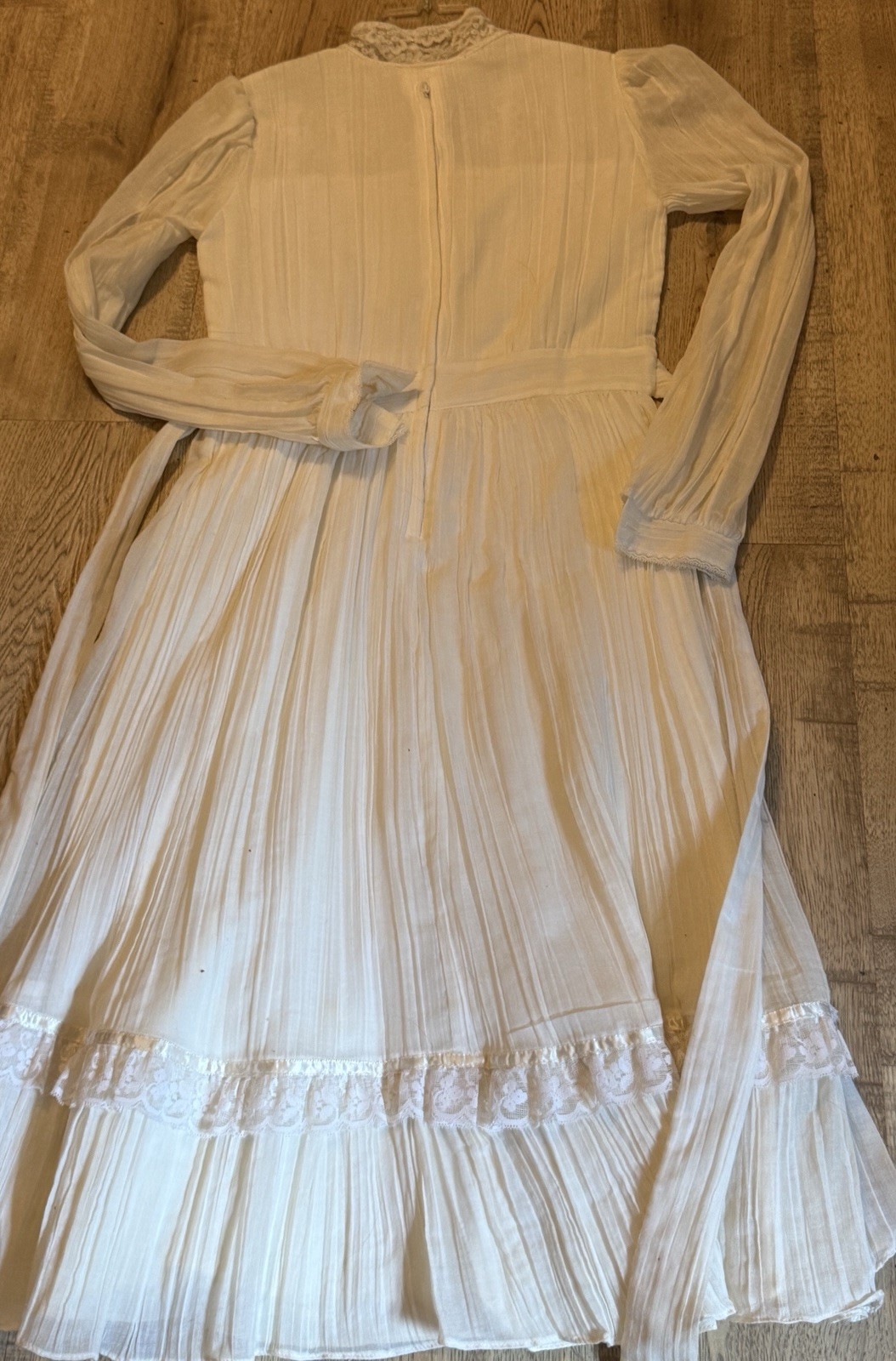 1970 Gunne Sax bridal maxi dress Princess ivory lace Edwardian-style Jane Austen