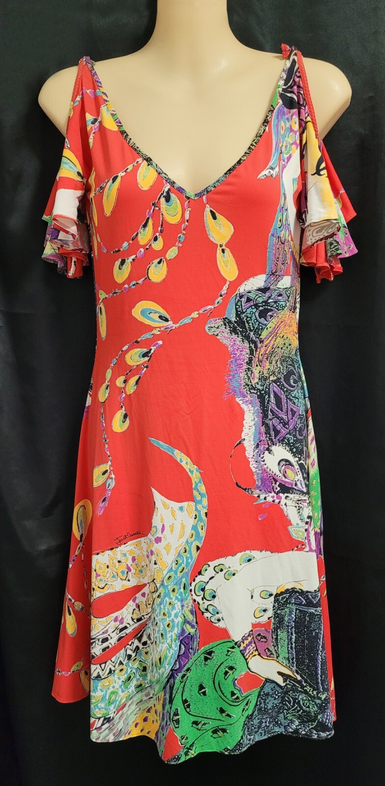 Just Cavalli Multicoloured Summer Dress Size 40