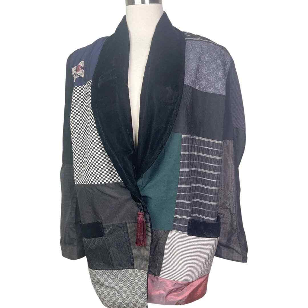 Claudia Grau Vintage Patchwork Art Wear Bespoke Blazer Jacket 1980s Style OOAK