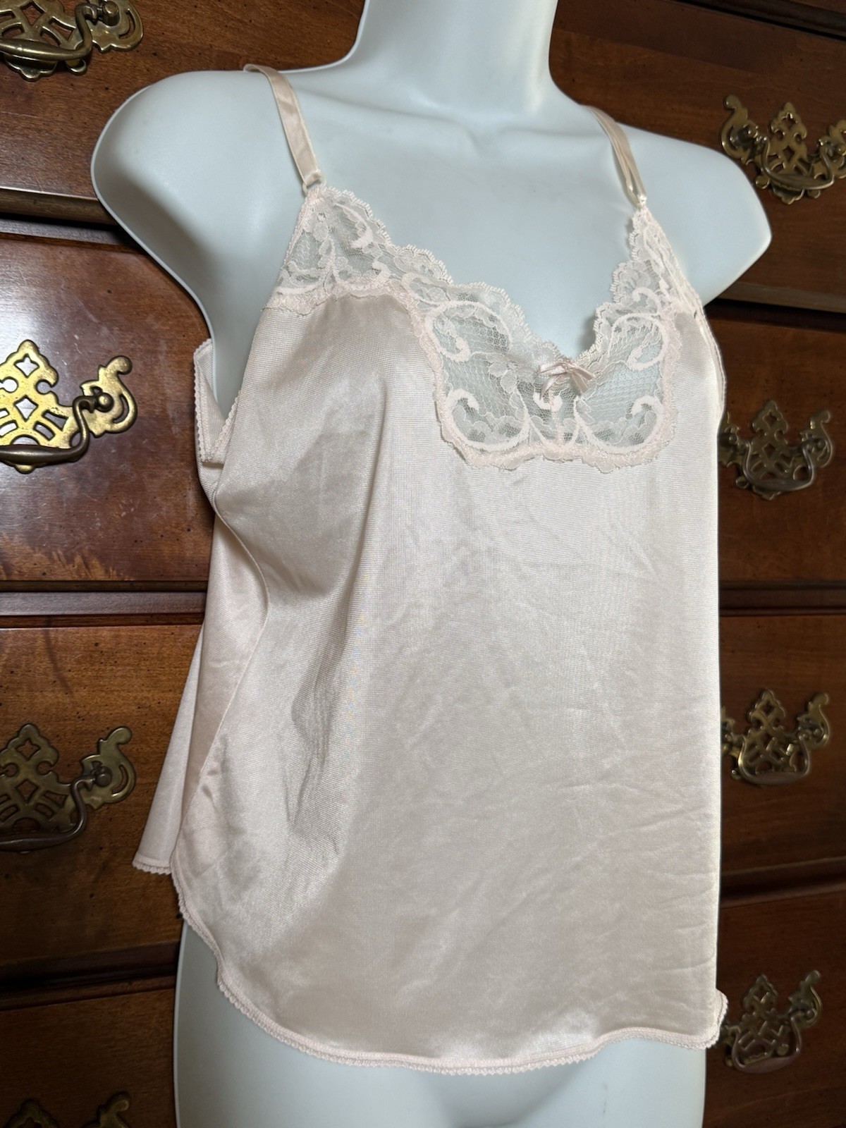 Vintage Maidenform Sweet Nothings Lace Camisole Cami 36 Pink Peachy Color